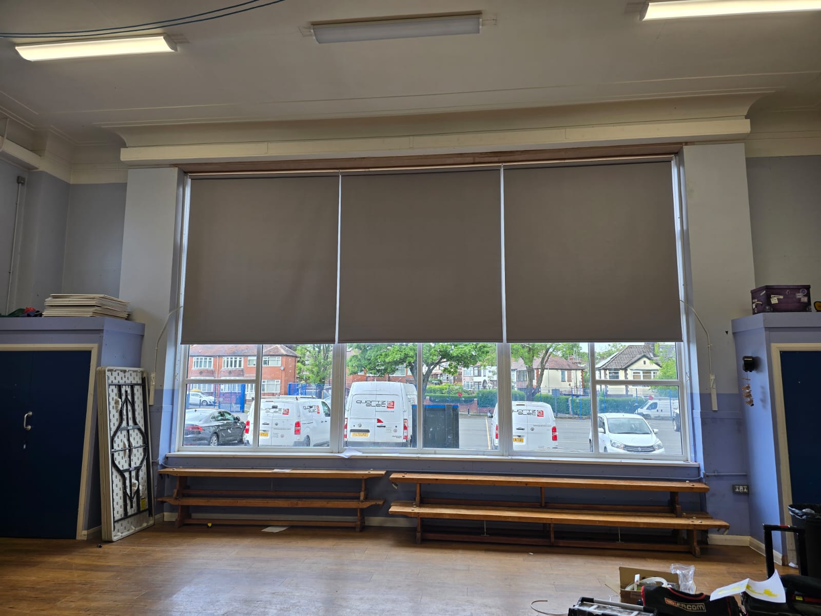 Large commercial roller blinds